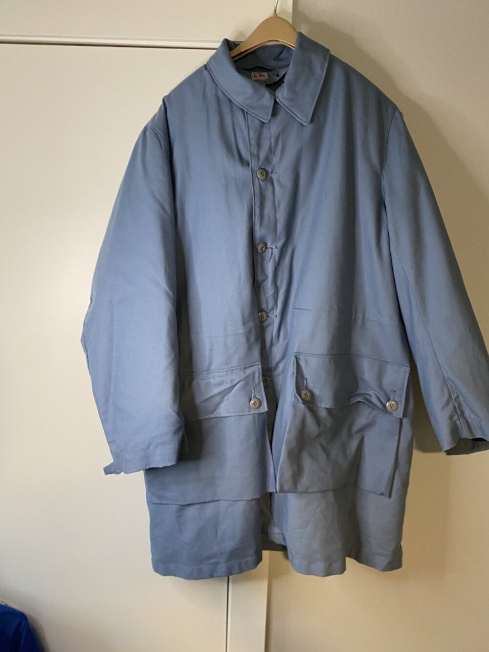 Vintage Swedish Military Coast Defense Coat C54 L